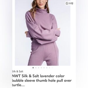 Lavender Turtleneck Sweater with matching pants set